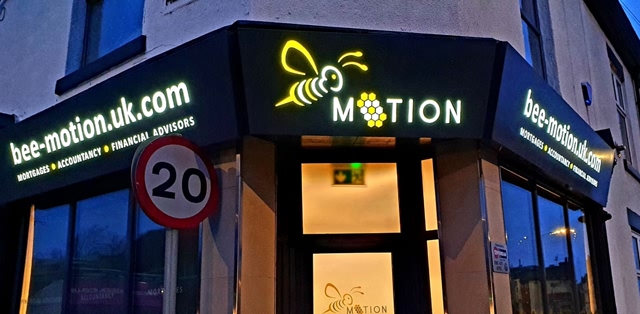 Photo of illuminated signs