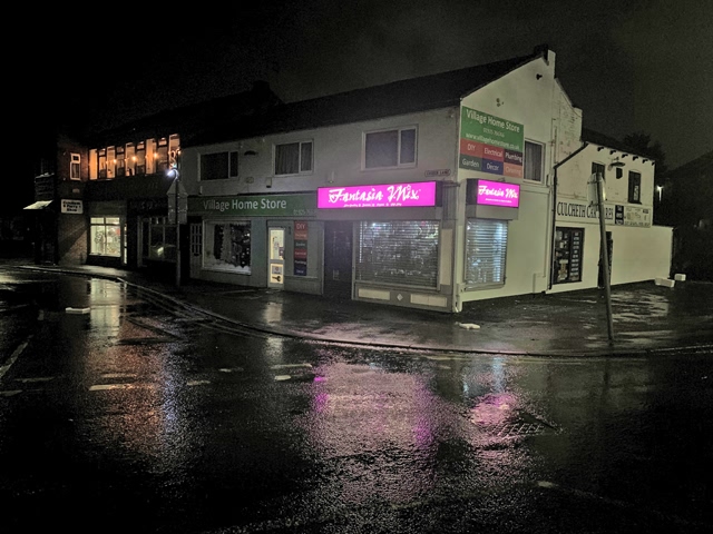 Photo of illuminated signs