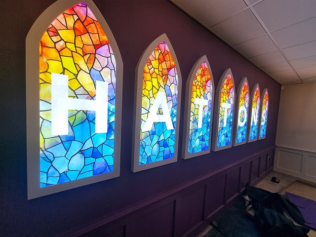 Photo showing illuminated sign