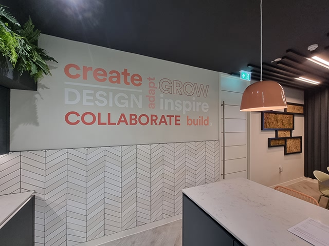 Photo showing wall graphics