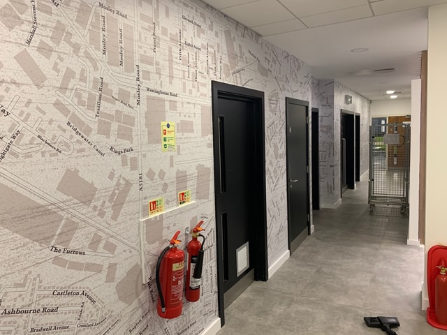 Photo showing wall graphics
