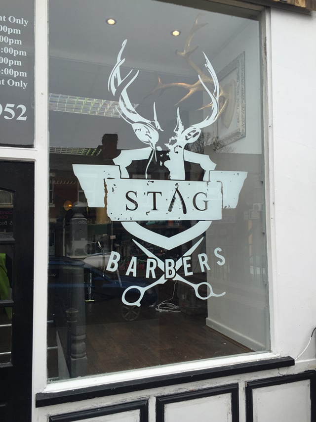 Photo showing window graphics