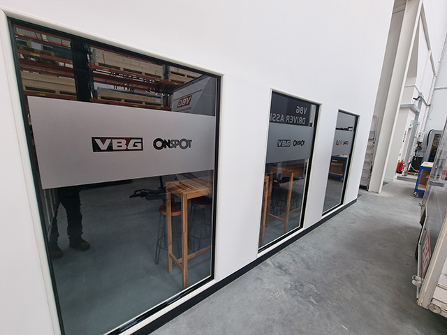 Photo showing window graphics