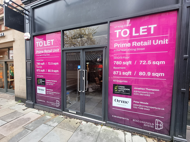 Photo showing window graphics